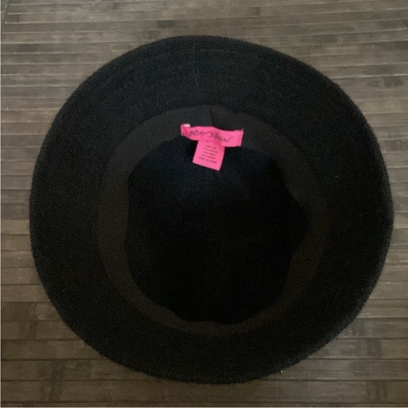 Betsey Johnson Black Wool Blend Cloche Hat - Picture 5 of 6
